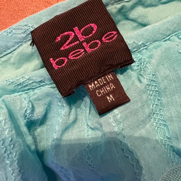 2b Bebe One-shoulder Turquoise Dress Size M Medium - Picture 5 of 7